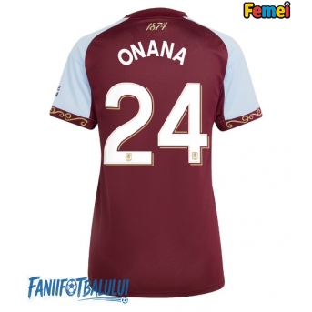 Aston Villa Amadou Onana #24 Tricou Fotbal Replică 2025-26 Femei Acasa